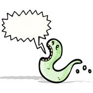 cartoon ghost with speech bubble N32