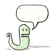 cartoon ghost with speech bubble N33