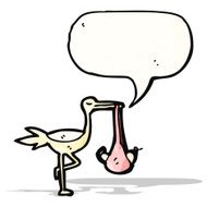 Cartoon Stork Carrying Baby N9