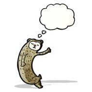cartoon bear with thought bubble N23