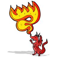 cartoon fire breathing dragon N8