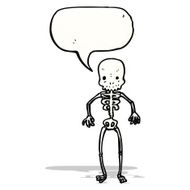 cartoon skeleton with speech bubble N8