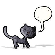 cartoon black cat N29