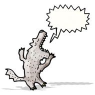 cartoon barking wolf