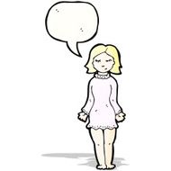 cartoon woman in night dress N4