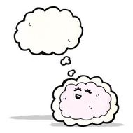 cartoon cloud with thought bubble N20