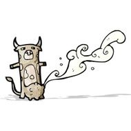 cartoon cow squirting milk