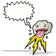 cartoon cloud with speech bubble N32
