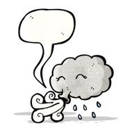 cartoon cloud with speech bubble N34