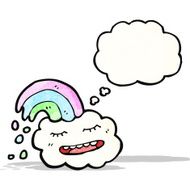 cartoon cloud with thought bubble N22