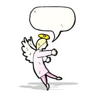 cartoon angel with speech bubble N5