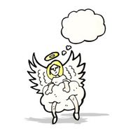angel on cloud cartoon