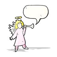 cartoon angel with speech bubble N8
