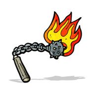 flaming mace weapon cartoon