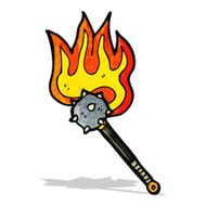 flaming mace weapon cartoon N2