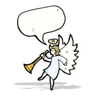 cartoon angel with speech bubble N9