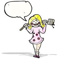 cartoon gardener woman