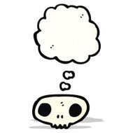 skull with thought bubble symbol
