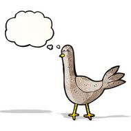 cartoon bird with thought bubble N307