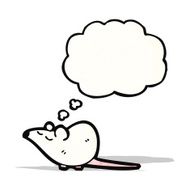 mouse with thought bubble cartoon