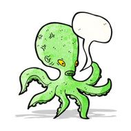 giant octopus with speech bubble