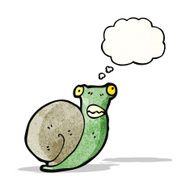 cartoon snail with thought balloon