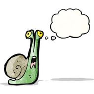 cartoon snail with thought balloon N2