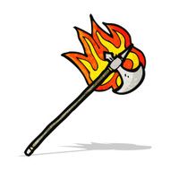 flaming axe cartoon