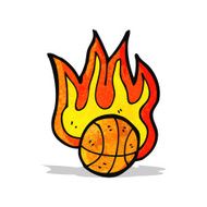 flaming basketball cartoon