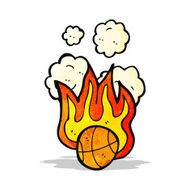flaming basketball cartoon N2
