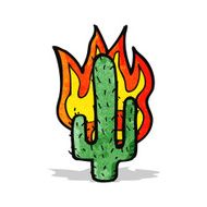 flaming cactus cartoon