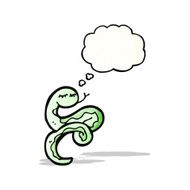 cartoon snake with thought bubble N83
