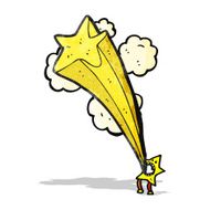 cartoon shooting star character