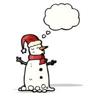 snowman with thought bubble