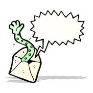 spooky ghost letter cartoon