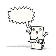 torn letter cartoon character