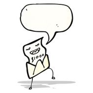 financial letter cartoon character