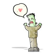 cartoon frankenstein&#039;s monster in love