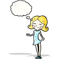 pretty girl with thought bubble N2