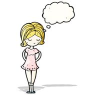 pretty girl with thought bubble N3