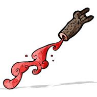 gross severed arm cartoon N3