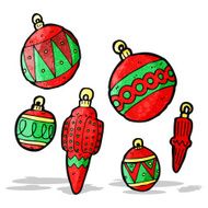 cartoon christmas baubles