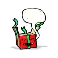 cartoon open christmas present