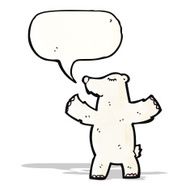 cartoon polar bear with speech bubble N58