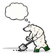 cartoon polar bear with thought bubble N53