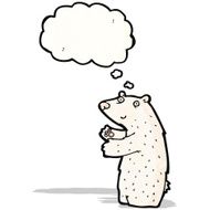 cartoon polar bear with thought bubble N54