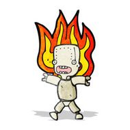 cartoon robot on fire N2