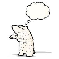 cartoon polar bear with thought bubble N55
