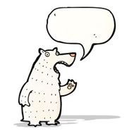 cartoon polar bear with speech bubble N59