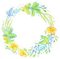 Floral Frame painted with colored pencils